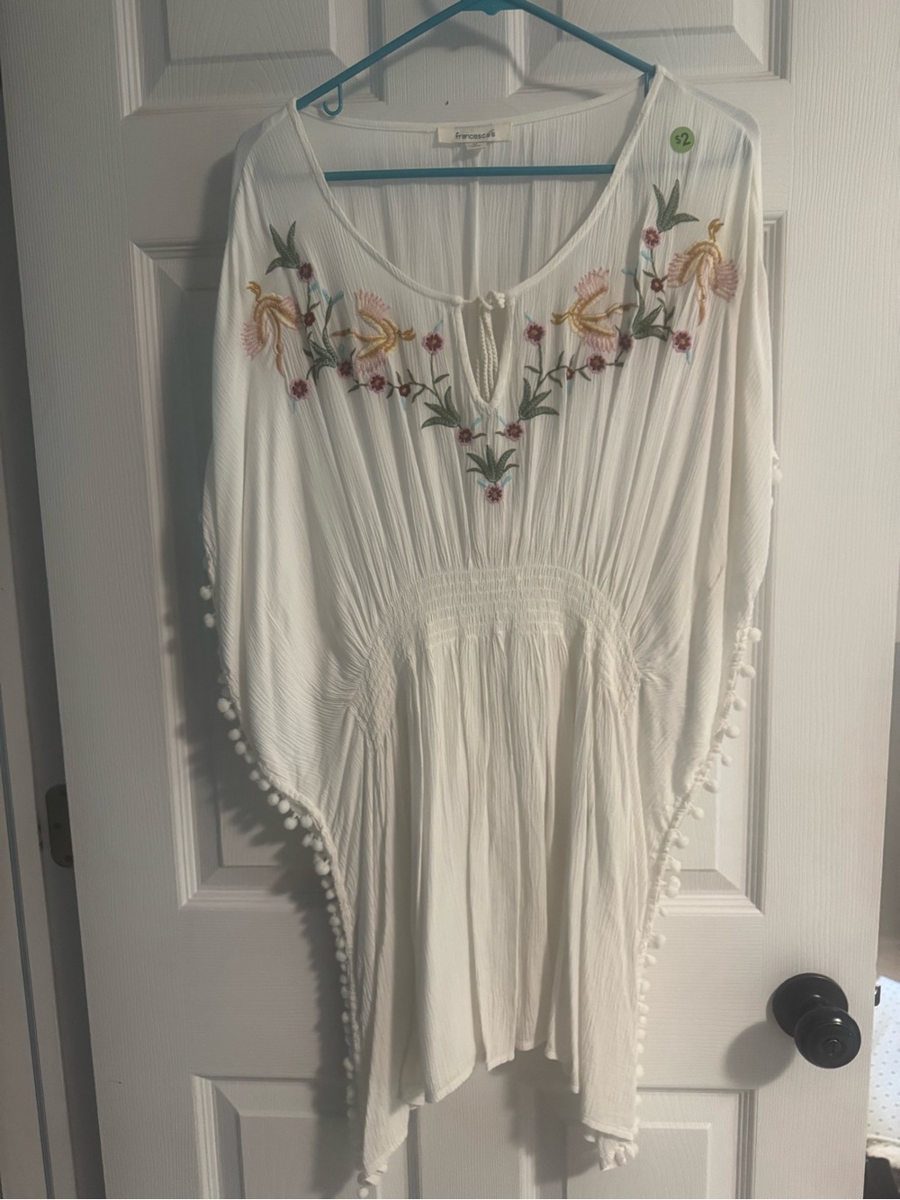 Francesca's Collections White Embroidered Bohemian Dress Coverup